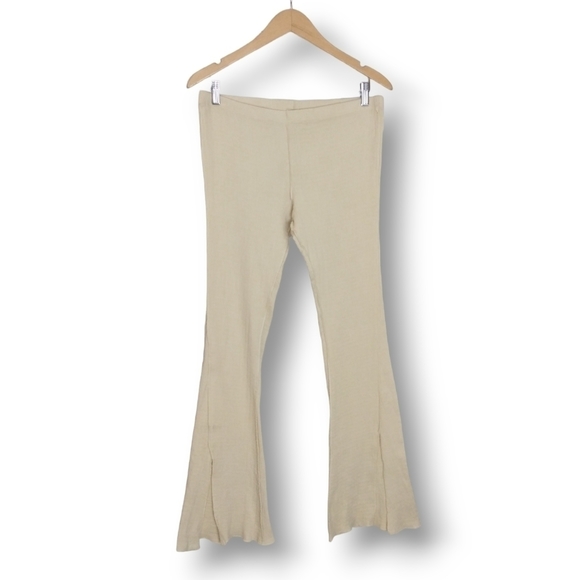 Free People High Rise Flare Pant in Ivory Size Large - Picture 2 of 5